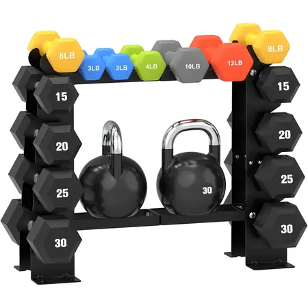 5 Tier Black Dumbbell Stand for Home Gym